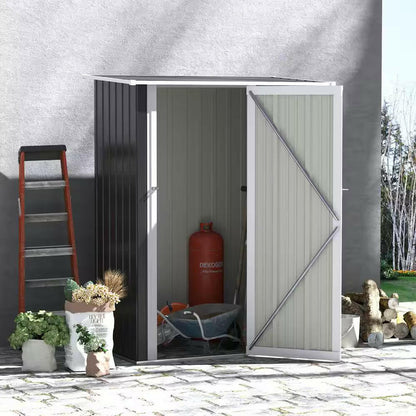 Grey 3 Ft. W X 3 Ft. D Metal Shed with Lockable Door 37.79 Sq. Ft.