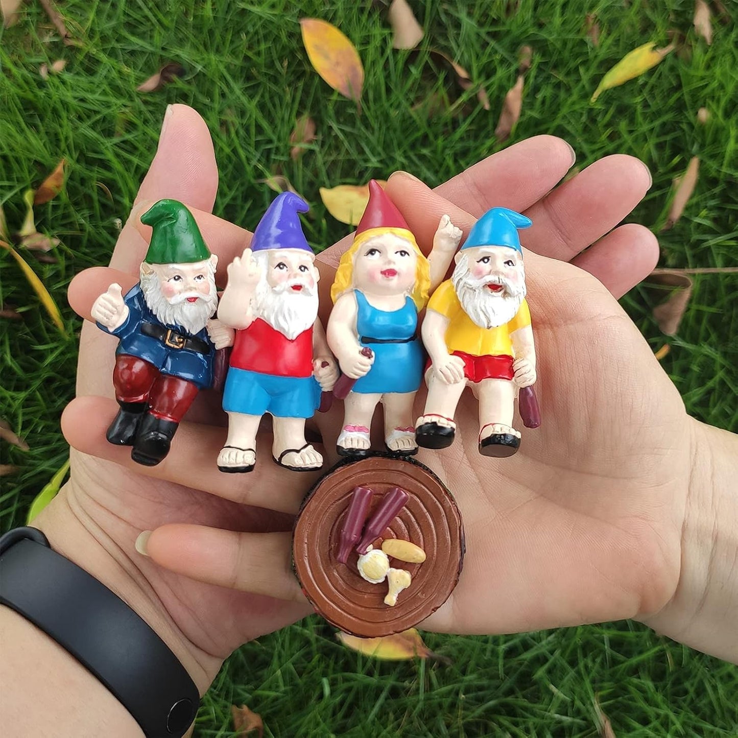 Garden Gnomes, Fairy Garden Accessories-5Pcs Funny Garden Gnomes Statues for Fairy Garden, Miniature Garden, Aquarium, and for Home, Office Decorations.