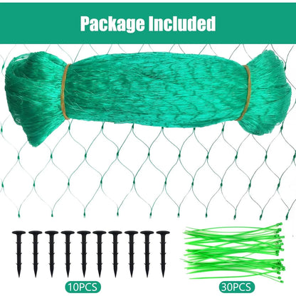 Bird Netting for Garden, Heavy Duty Garden Netting 2X10M, Plastic Bird Netting for Fruit Trees, Deer Netting Mesh Netting for Garden Protection