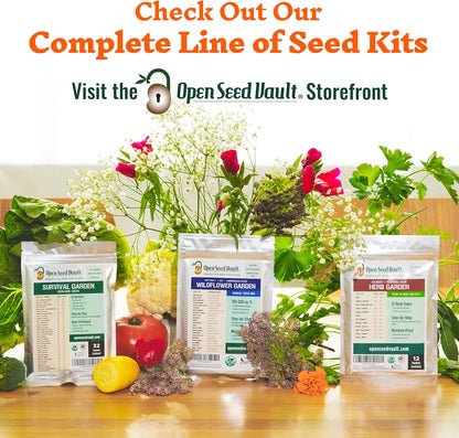 4,000 Non GMO Heirloom Vegetable Seeds for Planting Vegetables and Fruits - 12 Variety Pack of Herb Seeds for Planting Outdoors - Gardening Supplies, Survival Gear, Prepper Kits