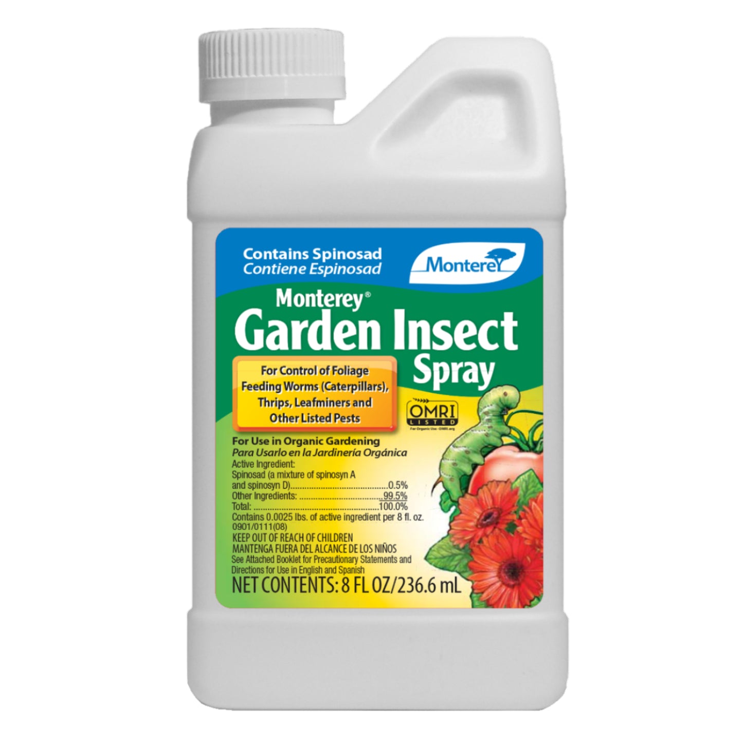 Monterey Organic Garden Insect Spray Liquid Insecticide Concentrate, 8 Oz