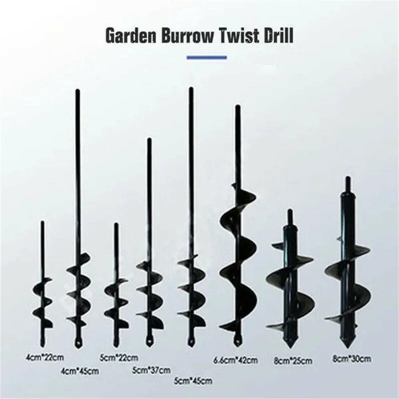 Garden Auger Spiral Drill Bit Gardening Flower Planter Earth Drill Planting Hole Digger Tool Loose Soil Drill Bit Accessories