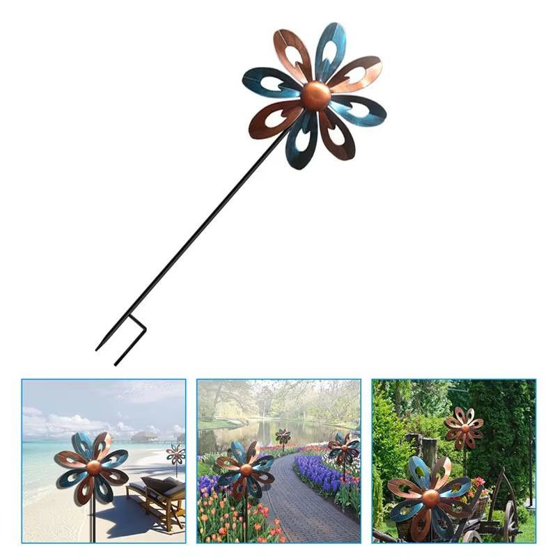 Garden Rotary Windmill Plug-In Decorative Garden Iron Art Windmill Outdoor Garden Yard Decor Garden Decorations Garden Decor