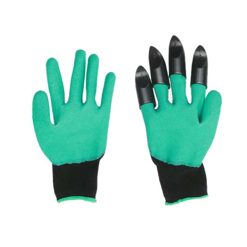 4/8 Hand Claw ABS Plastic Garden Rubber Gloves Gardening Digging Planting Durable Waterproof Work Glove Outdoor Gadgets 2 Style