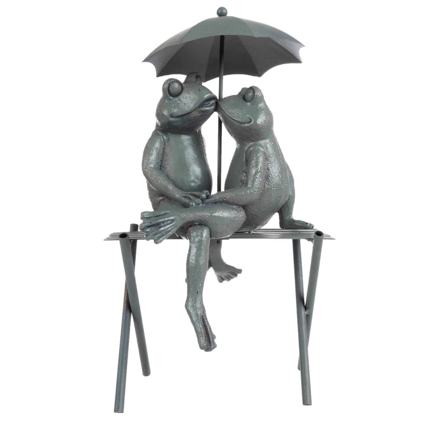 Frog Figurine for Flower Beds, Fairy Gardens, and More (Bronze)