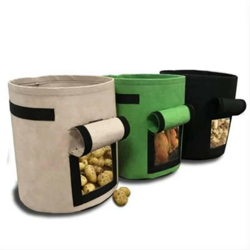 1PC Felt Potato Planting Bag Large Diameter Vegetable Plant Seedling Bag Non-Woven Felt Potato Growing Bucket