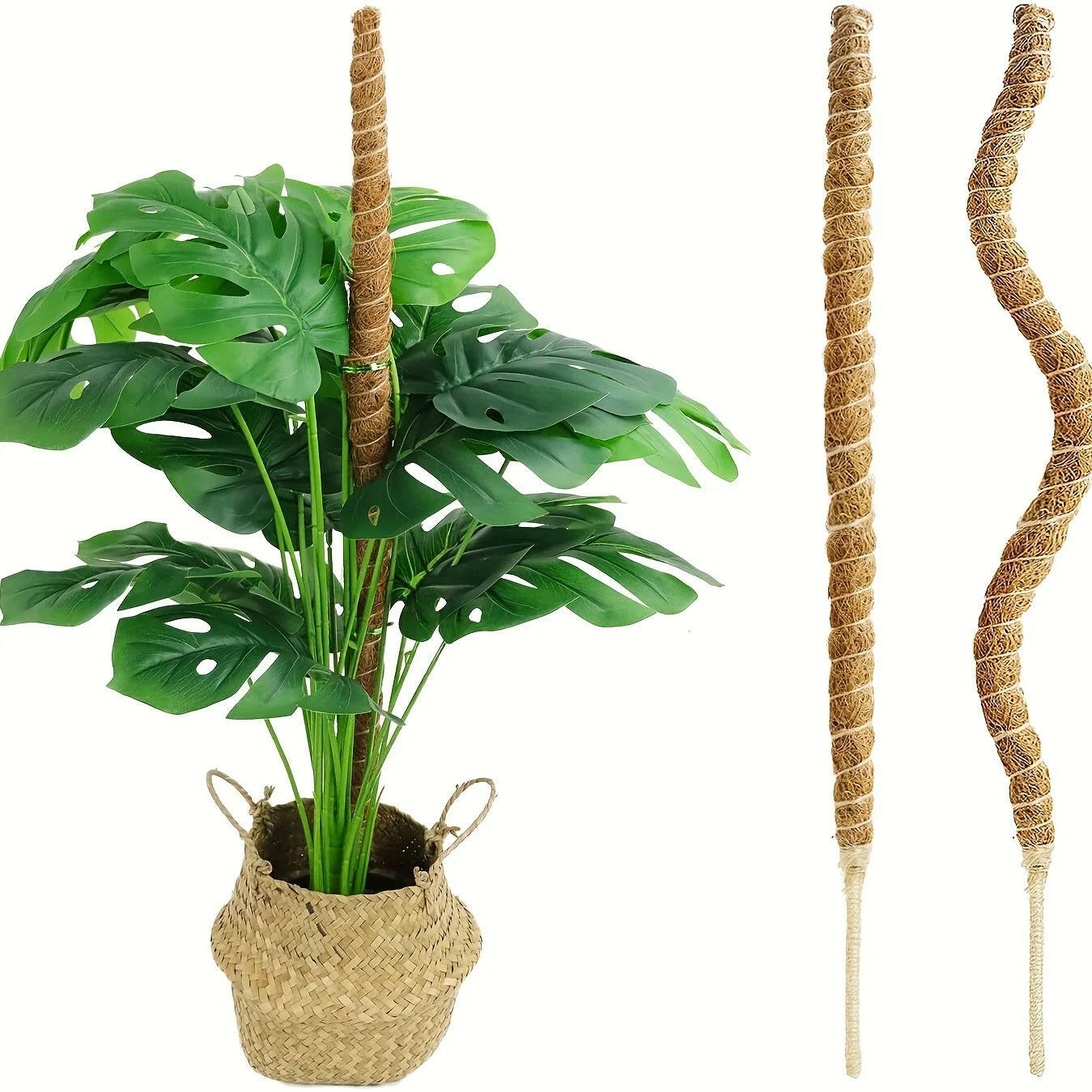 1 Pcs, Tall Moss Pole for Plants Monstera - 23.6/43.3 Inch Bendable Plant Stakes for Indoor, Moss Poles for Climbing Plants