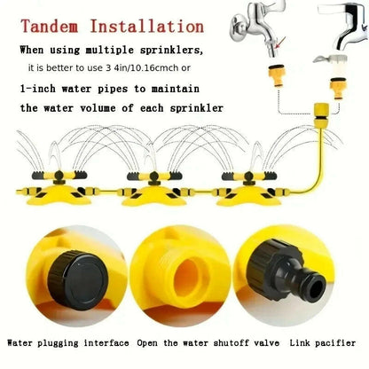 360 Degree Automatic Rotating Garden Lawn Sprinkler Yard Garden Large Area Coverage Water Sprinkler Irrigation Water Spraye