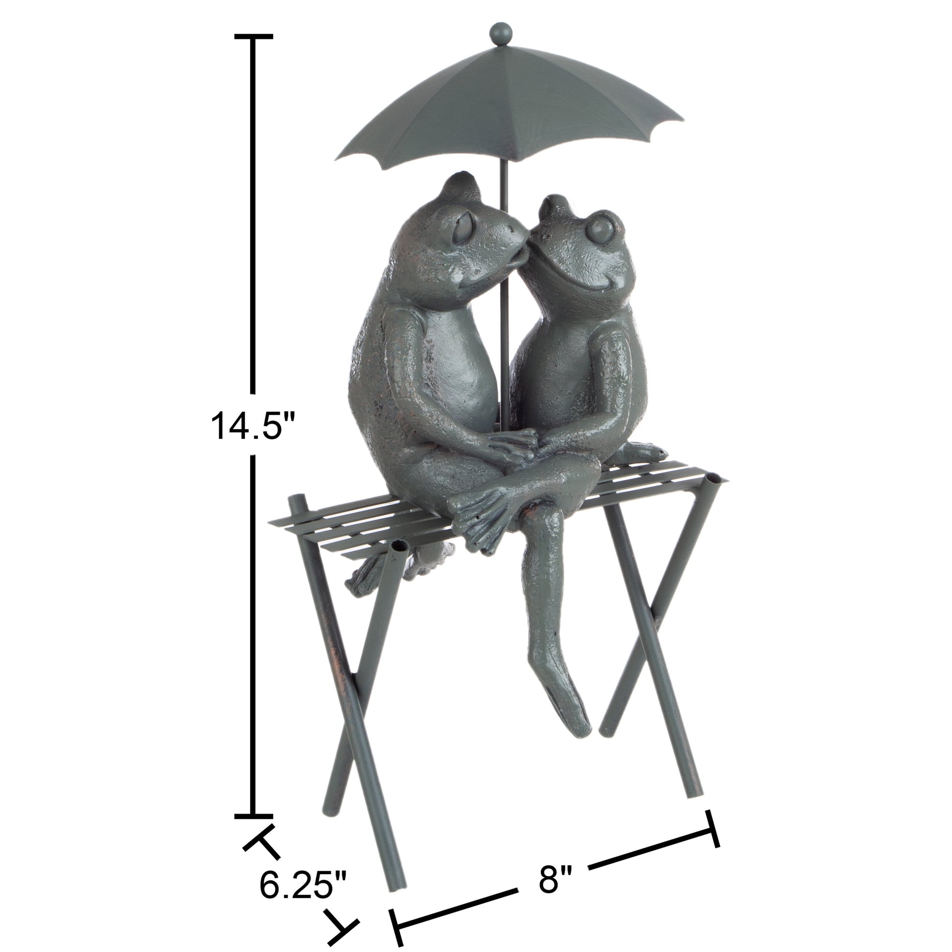 Frog Figurine for Flower Beds, Fairy Gardens, and More (Bronze)