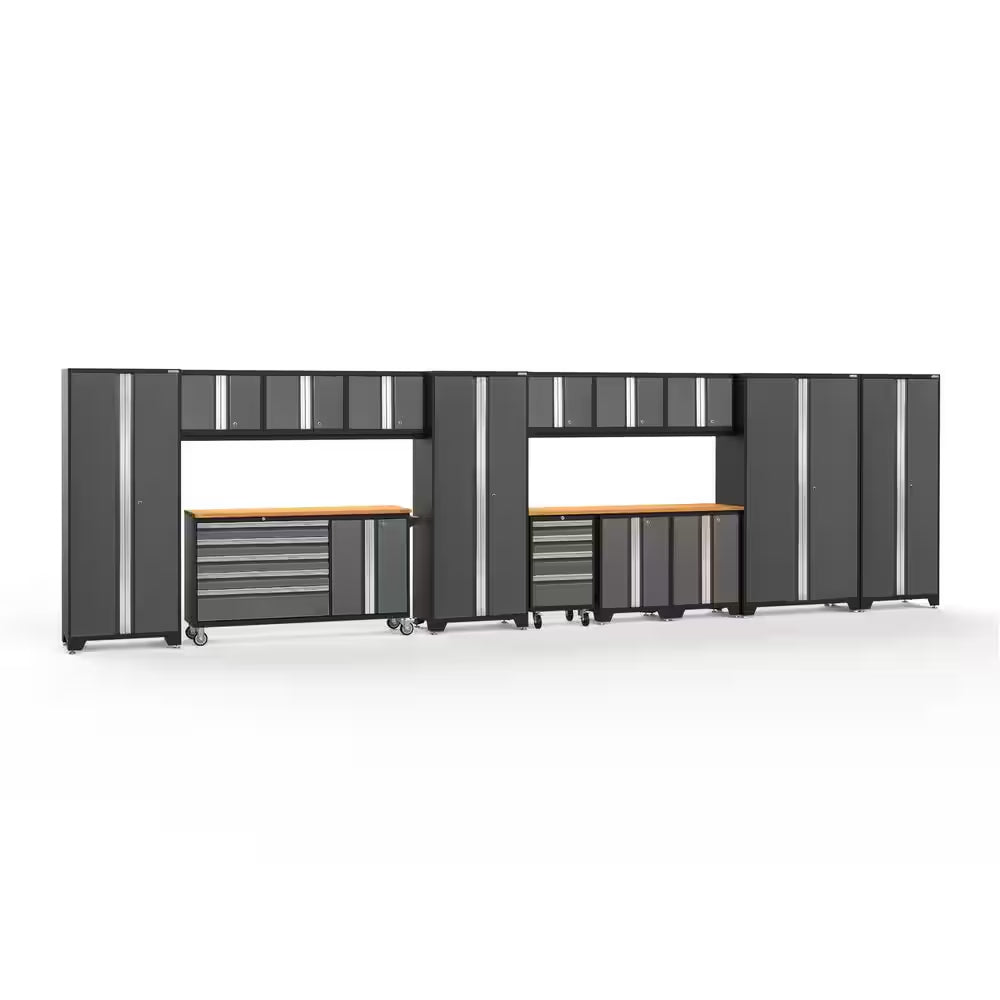 Bold Series 15-Piece 24-Gauge Steel Garage Storage System in Charcoal Gray (276 In. W X 77 In. H X 18 In. D)