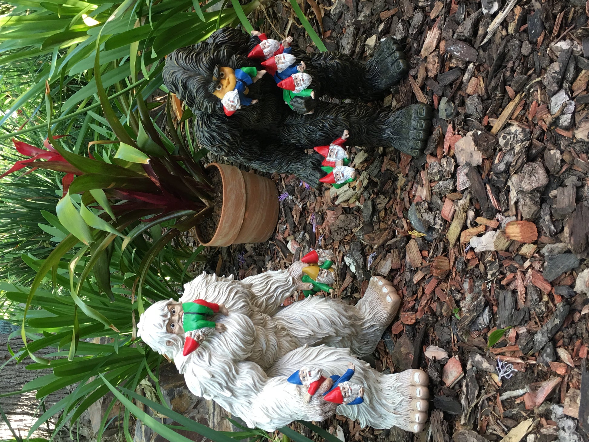 Large Miniature Bigfoot and Gnomes for the Fairy Garden. a Large Garden Gnome Figurine (13 Inch High) and a Fairy Garden Accessory by