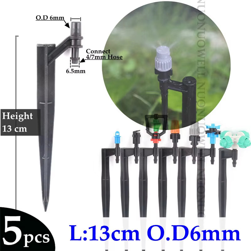 5Pcs Length:13~50Cm O.D6Mm 7.5Mm Irrigation Sprinkler Nozzle Support Spike Watering Sprinklers Stakes Garden Water Connectors