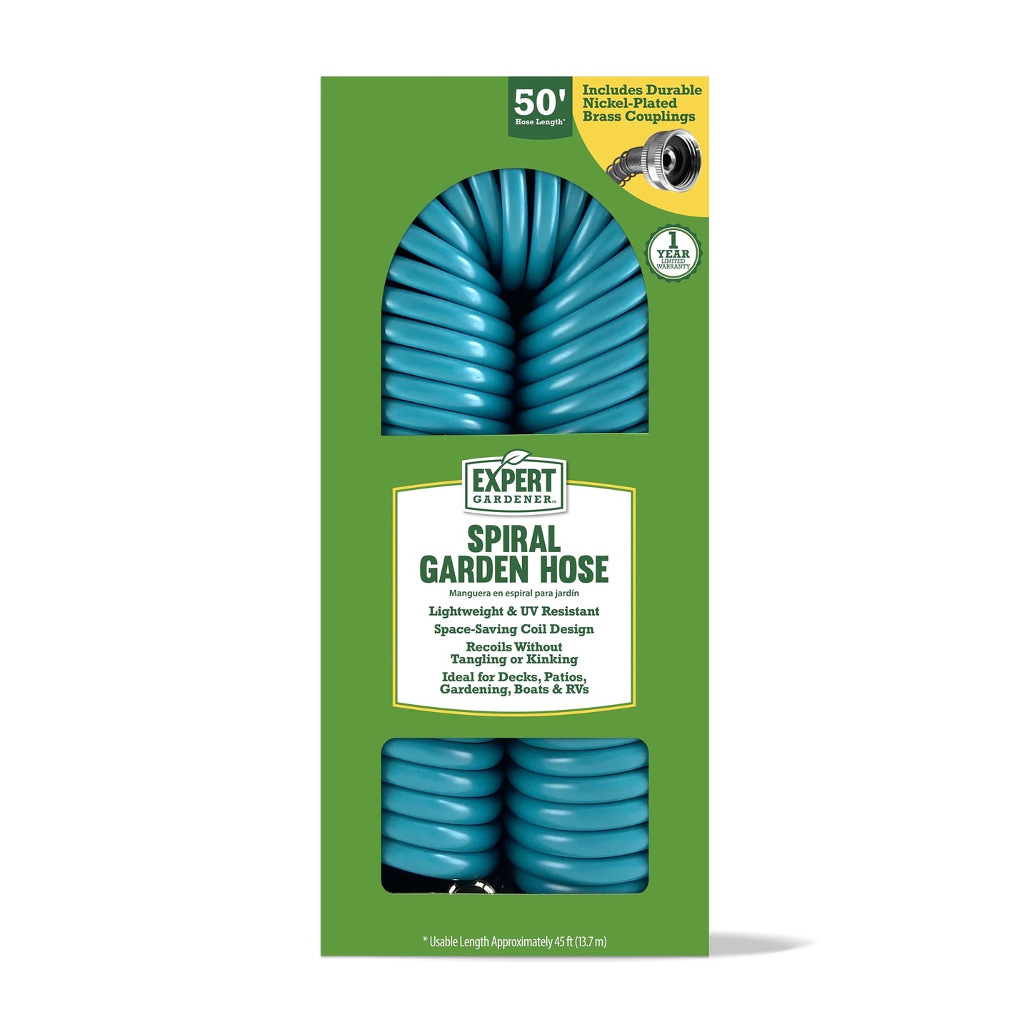 50Ft Spiral Hose Turquoise