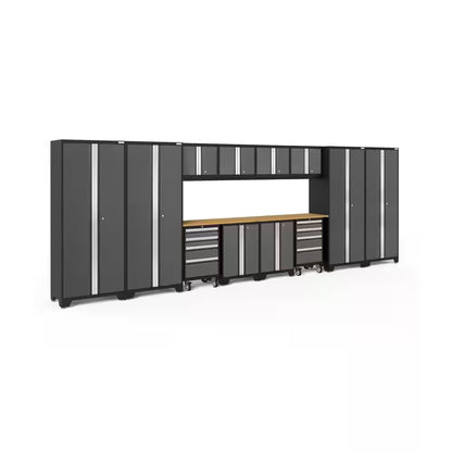 Bold Series 14-Piece 24-Gauge Steel Garage Storage System in Charcoal Gray (216 In. W X 77 In. H X 18 In. D)