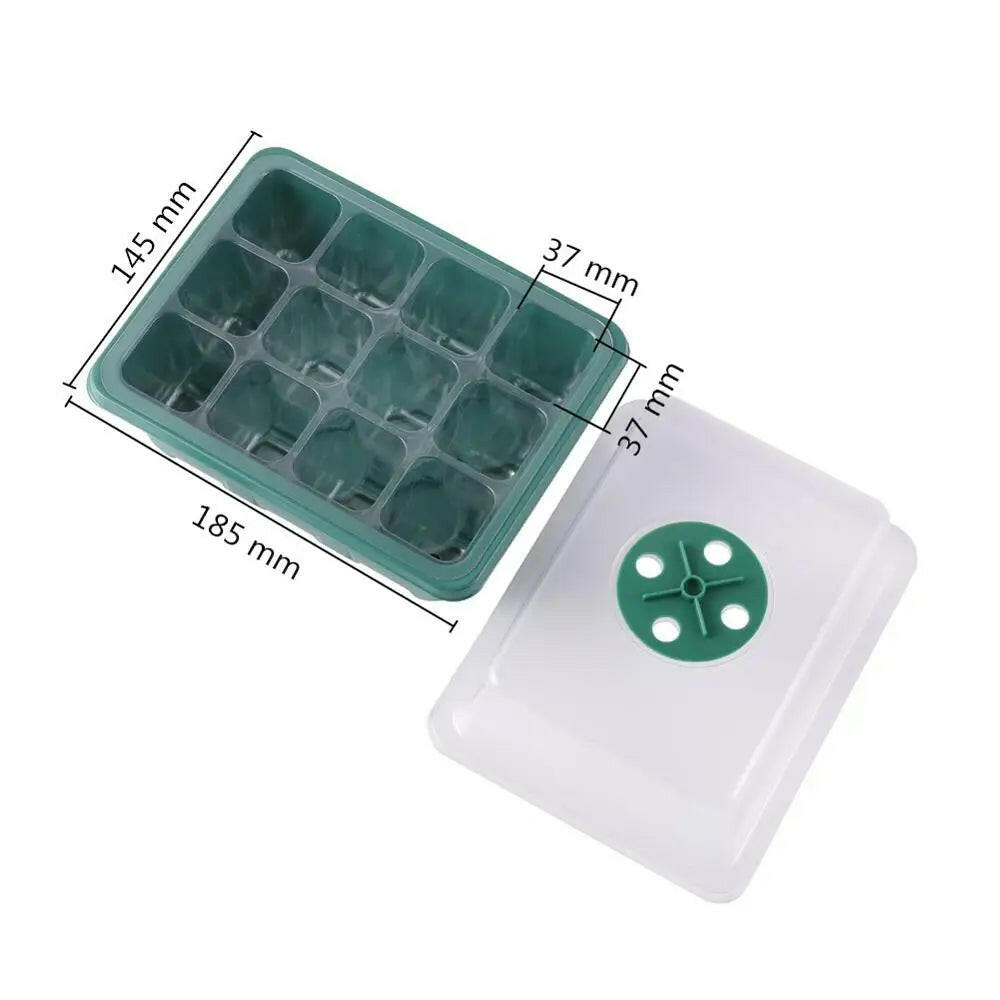 Gardening 12 Cell Cultivation Box with Breathable Clear Cover Growing Light Vegetable Succulent Seedling Germination Nursery Pot