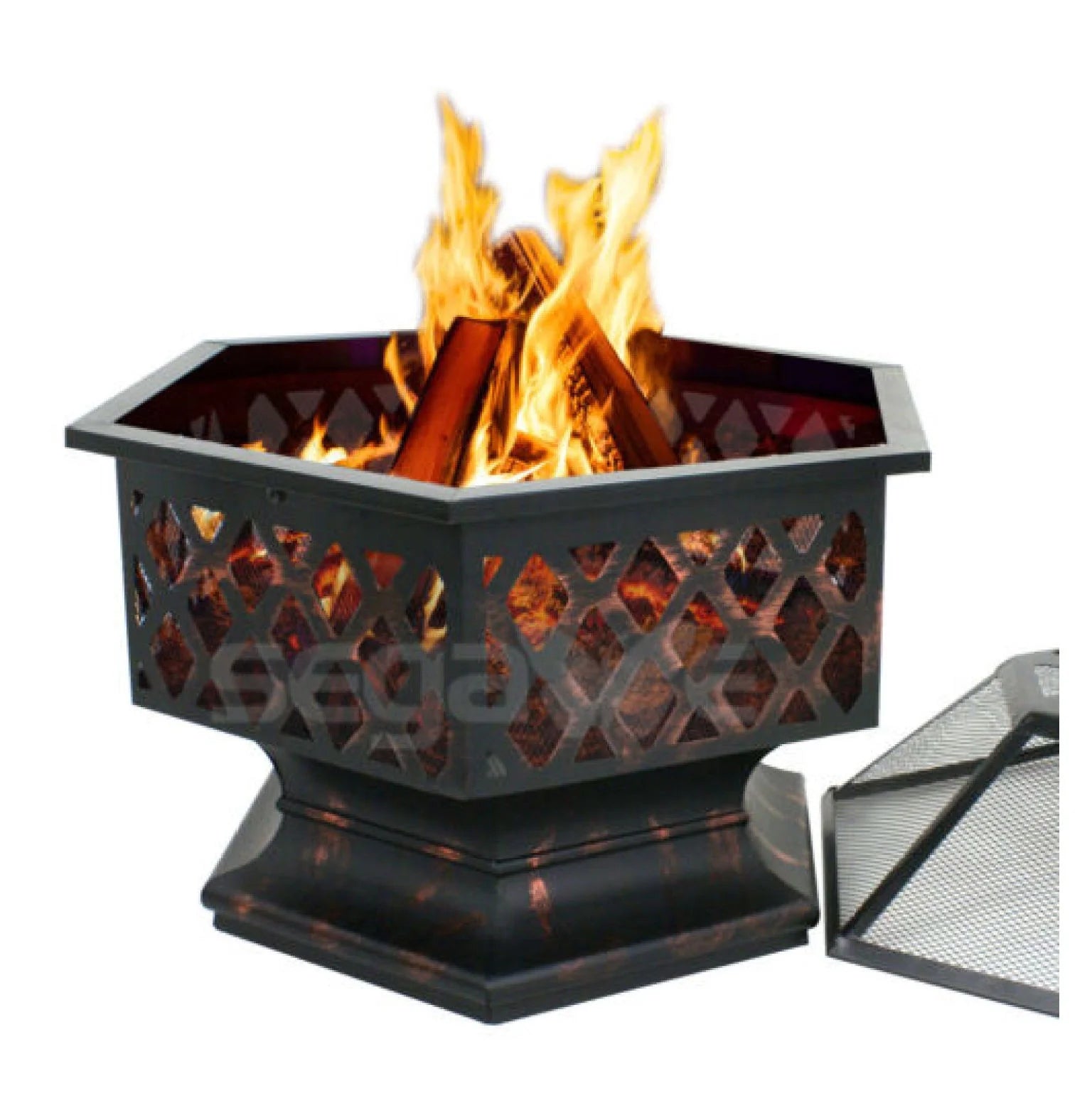 Outdoor Backyard Fireplace Campfire Patio Wood Burning Hex Shaped Bowl