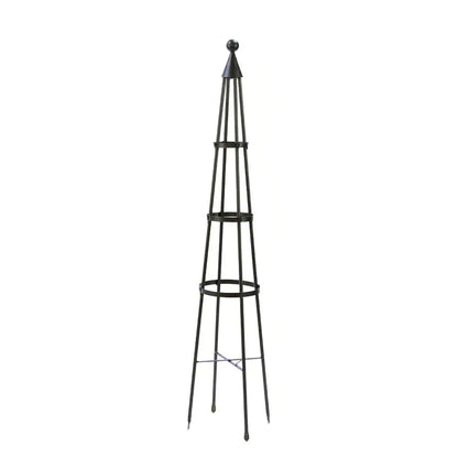 Obelisk Garden Trellis, 84 In. Tall Graphite Powder Coat Finish