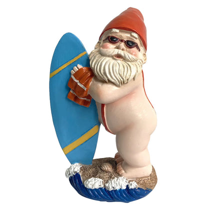 Naughty Garden Gnome Funny Resin Surfing Gnome Statue Garden Ornament Outdoor Garden Yard Decor Gnome Figurines