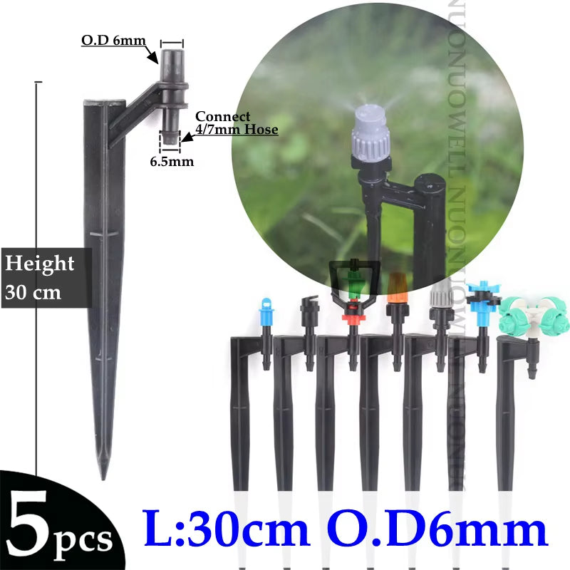 5Pcs Length:13~50Cm O.D6Mm 7.5Mm Irrigation Sprinkler Nozzle Support Spike Watering Sprinklers Stakes Garden Water Connectors