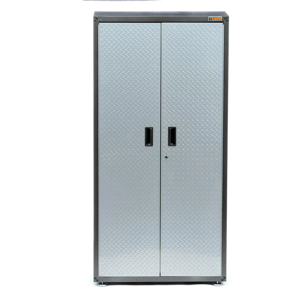 Ready-To-Assemble Steel Freestanding Garage Cabinet in Silver Tread (36 In. W X 72 In. H X 18 In. D)