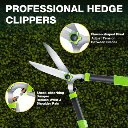 Loppers Hedge Clippers & Pruners Set, 3PCS Garden Tools, Heavy Duty Tree & Shrub Care Kit , Ideal for Indoor Outdoor Gardening