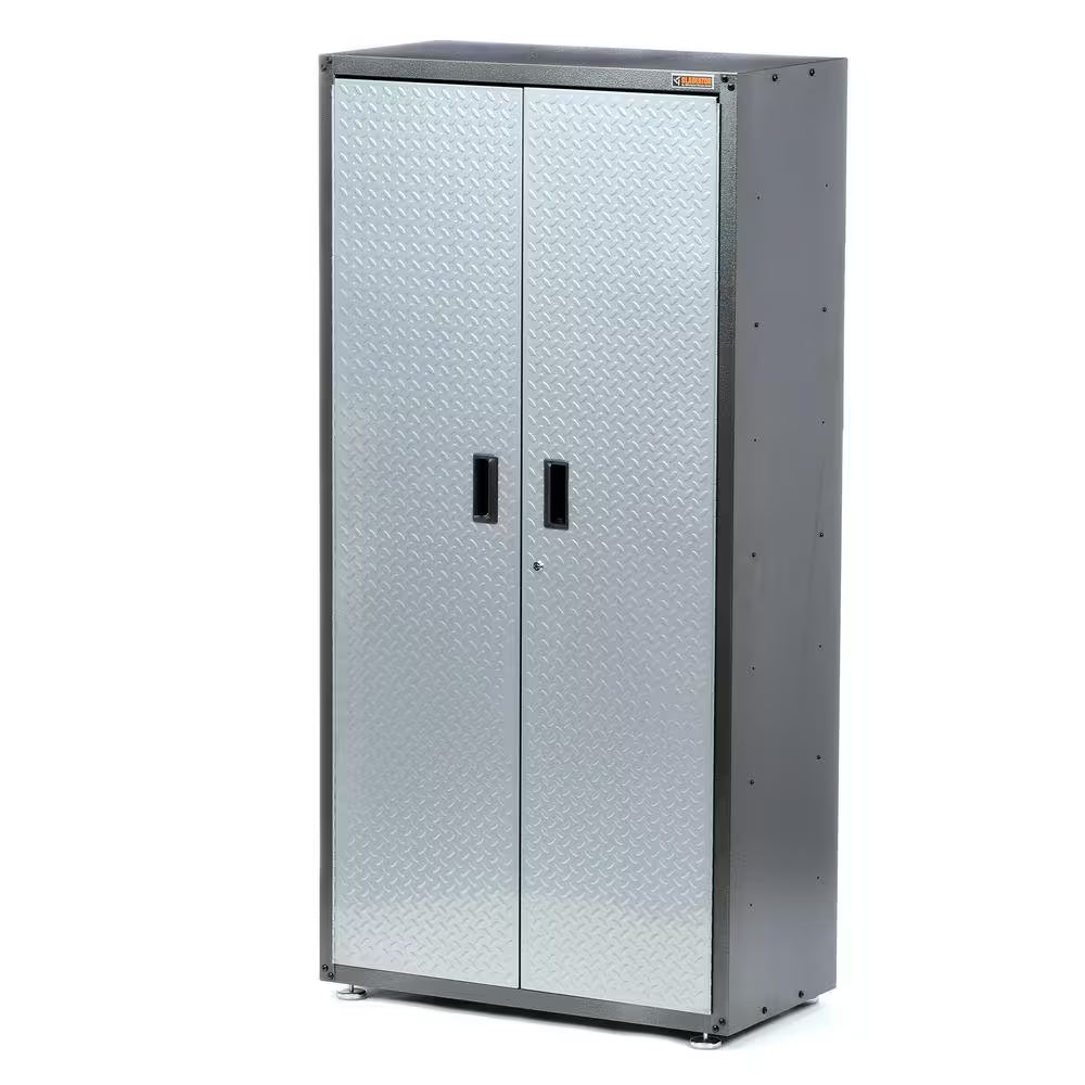 Ready-To-Assemble Steel Freestanding Garage Cabinet in Silver Tread (36 In. W X 72 In. H X 18 In. D)