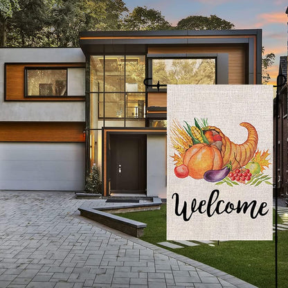 Garden Decor Thanksgiving Garden Flag Outdoor Decor 18.9X12.8 Inch Welcome Home Yard Sign Garden Flags