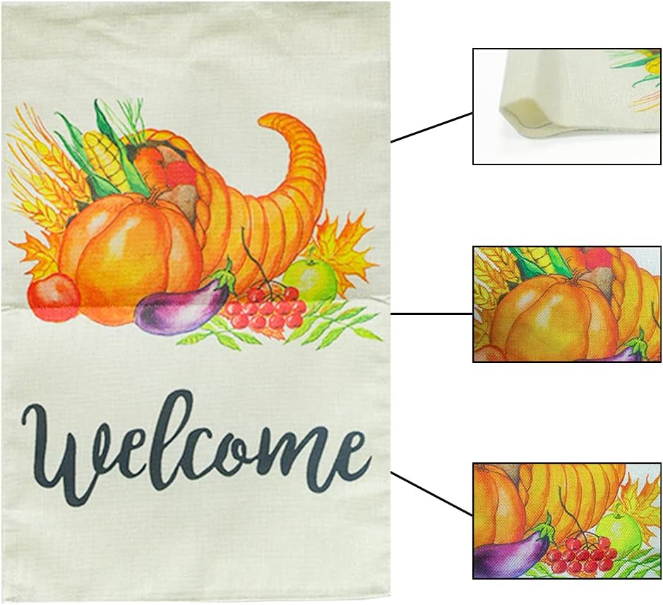 Garden Decor Thanksgiving Garden Flag Outdoor Decor 18.9X12.8 Inch Welcome Home Yard Sign Garden Flags