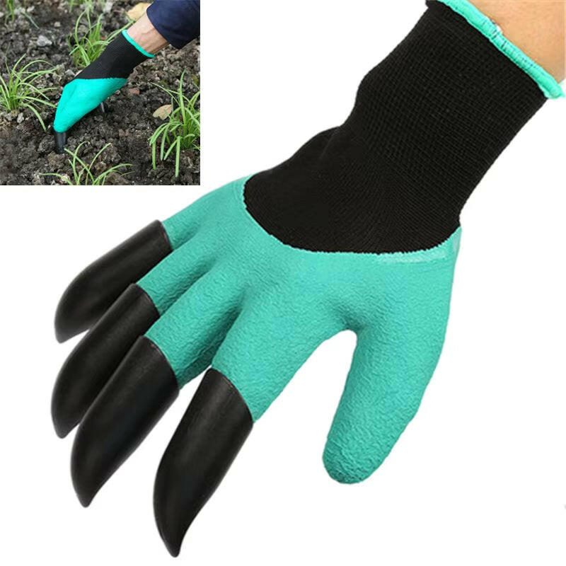 4/8 Hand Claw ABS Plastic Garden Rubber Gloves Gardening Digging Planting Durable Waterproof Work Glove Outdoor Gadgets 2 Style