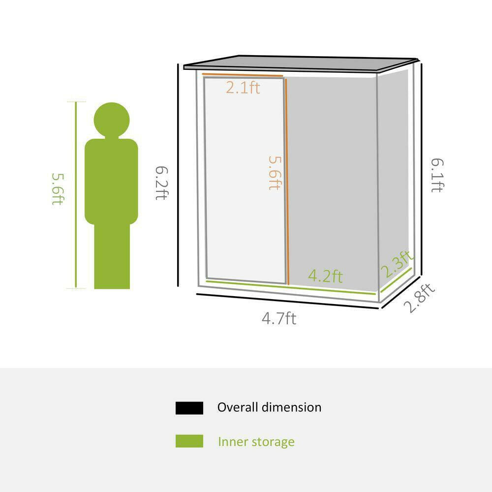 Grey 3 Ft. W X 3 Ft. D Metal Shed with Lockable Door 37.79 Sq. Ft.