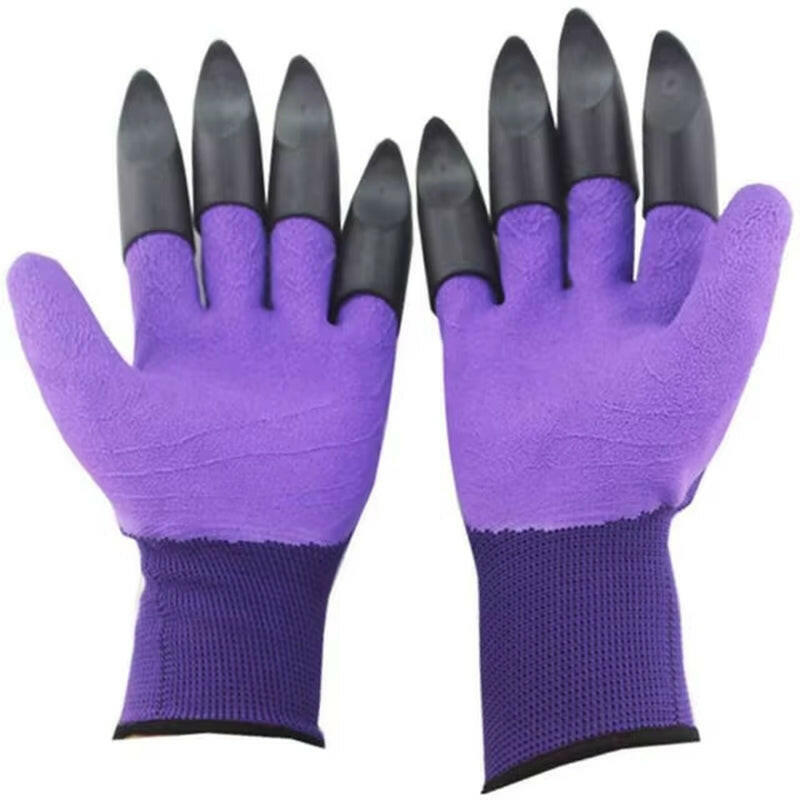 4/8 Hand Claw ABS Plastic Garden Rubber Gloves Gardening Digging Planting Durable Waterproof Work Glove Outdoor Gadgets 2 Style