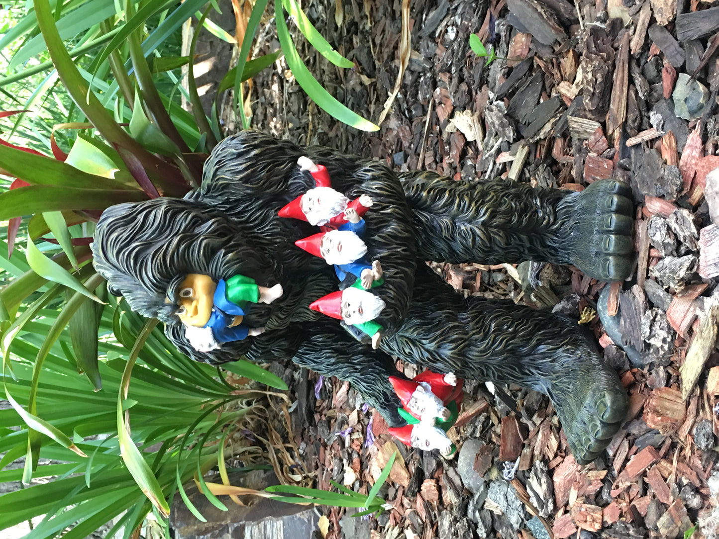 Large Miniature Bigfoot and Gnomes for the Fairy Garden. a Large Garden Gnome Figurine (13 Inch High) and a Fairy Garden Accessory by