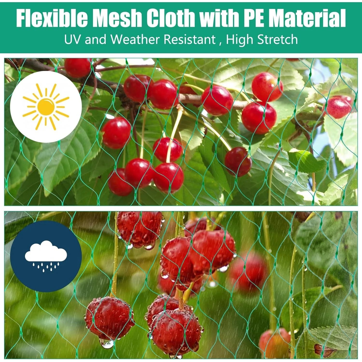 Bird Netting for Garden, Heavy Duty Garden Netting 2X10M, Plastic Bird Netting for Fruit Trees, Deer Netting Mesh Netting for Garden Protection