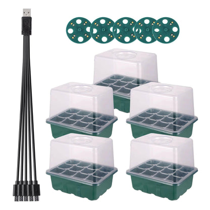 LED Grow Light 6/12 Holes Seed Starter Trays Plant Grow Box Seedling Trays Germination Indoor Gardening Germination Tool