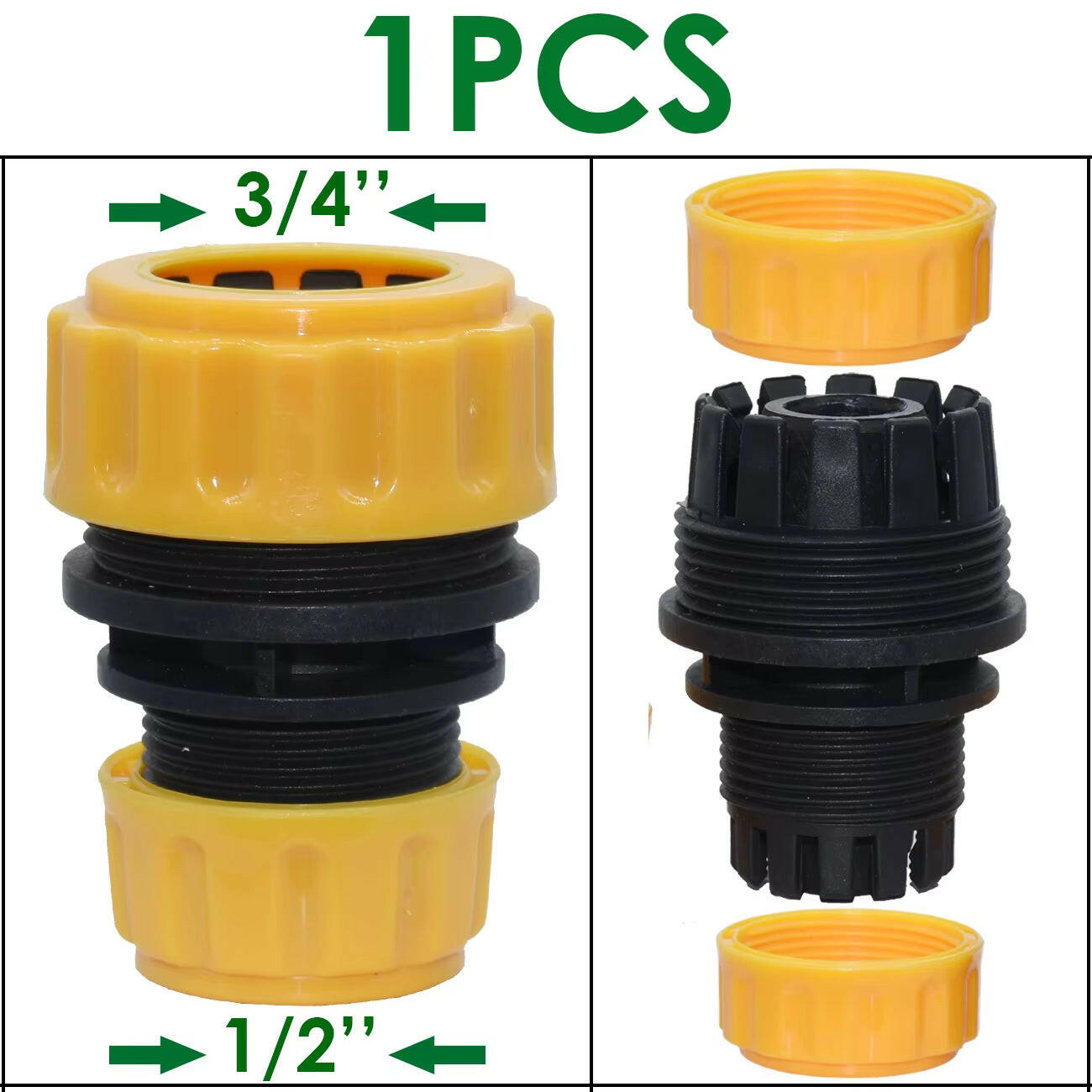 1/2" 3/4'' 1 Hose Connector Garden Tools Quick Connectors Repair Damaged Leaky Adapter Garden Water Irrigation Connector Joints