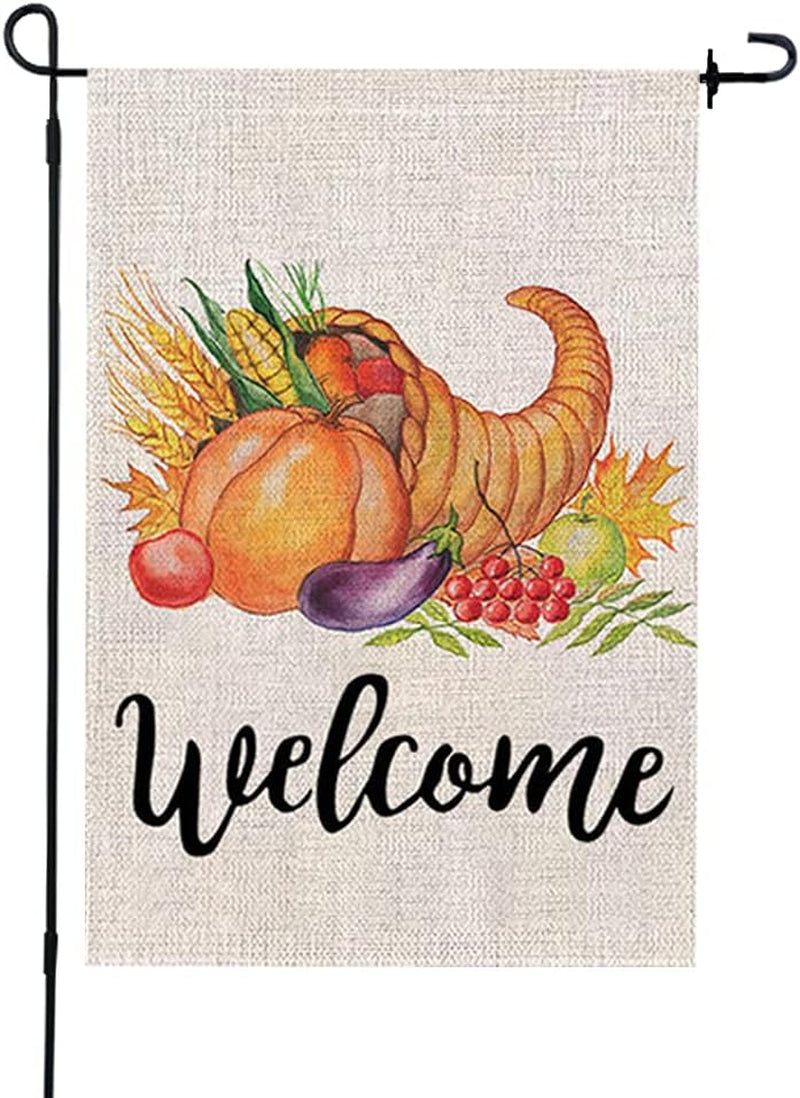 Garden Decor Thanksgiving Garden Flag Outdoor Decor 18.9X12.8 Inch Welcome Home Yard Sign Garden Flags