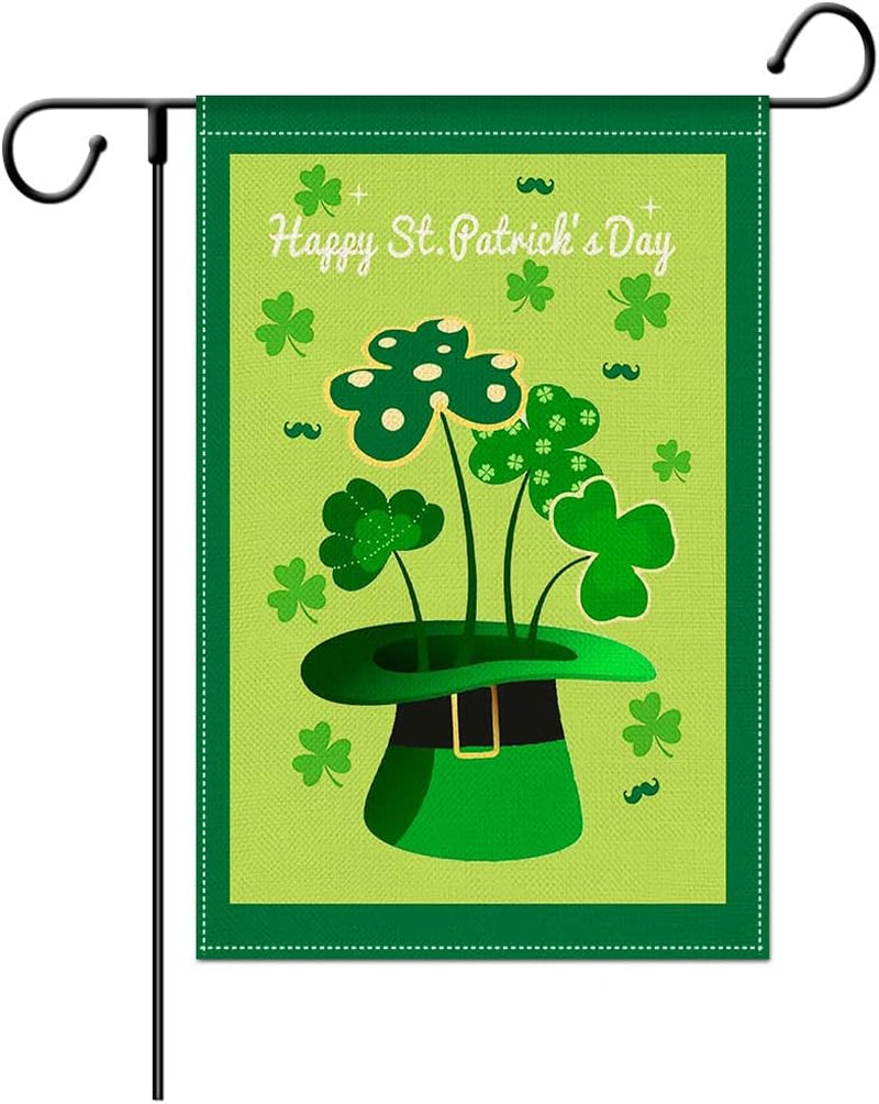 St Patricks Day Garden Flag- Irish Garden Flag, Spring Garden Flag, 12×18 Inch,Gnome Garden Flags for Outside,Double Sided Vertical Yard Flags ,Garden Decor for Outside