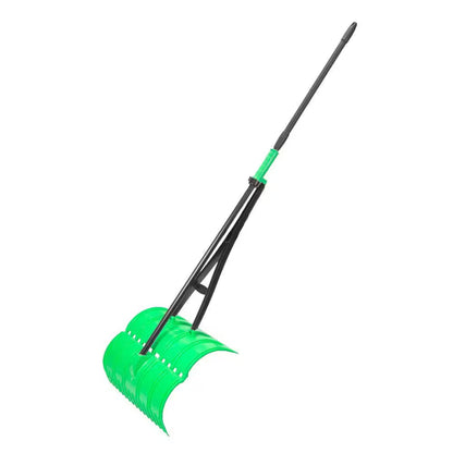 17 In. 3-In-1 Lime Green Ergonomic Pickup Rake with Telescopic Rubber Grip Steel Handle