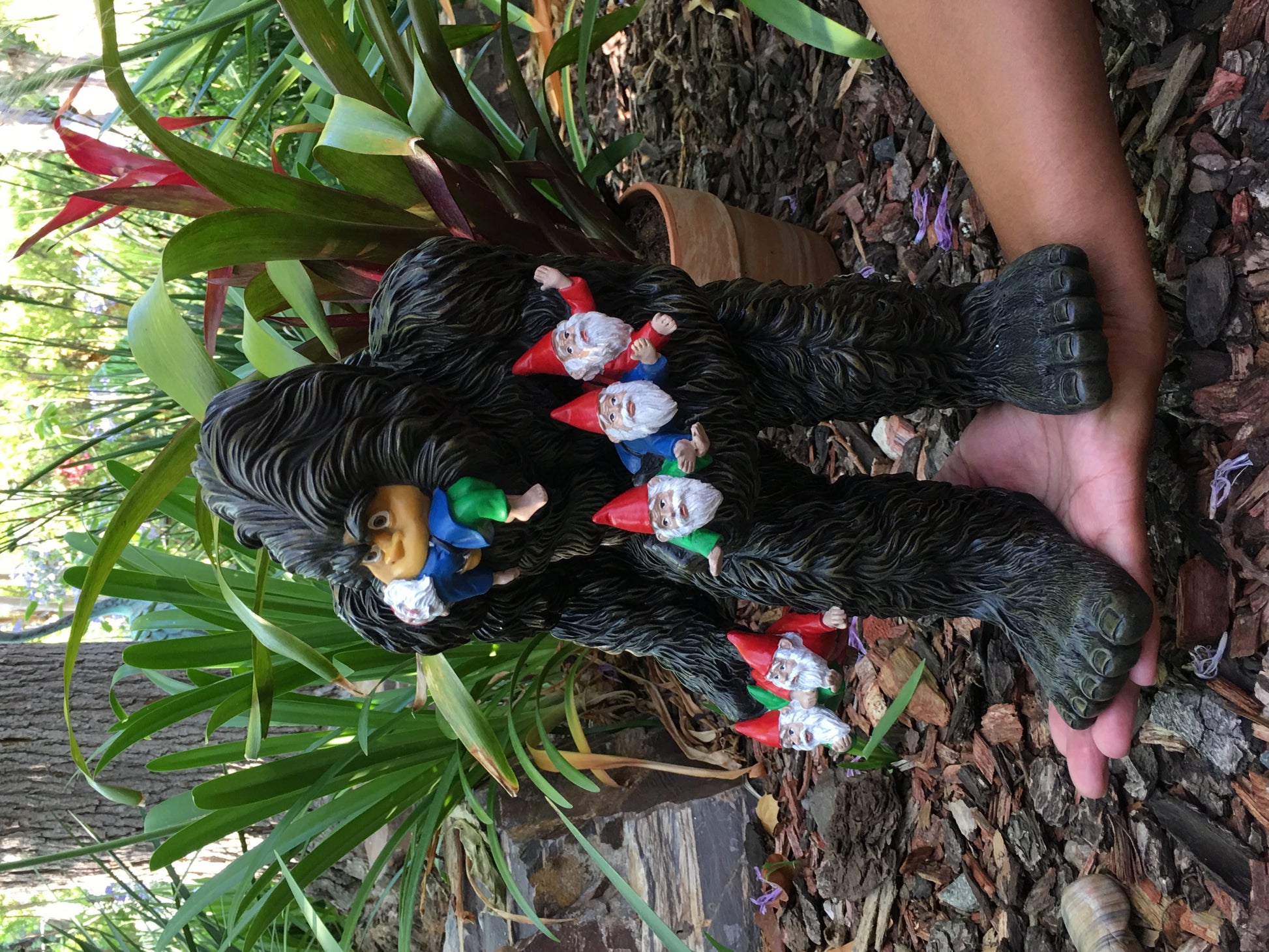 Large Miniature Bigfoot and Gnomes for the Fairy Garden. a Large Garden Gnome Figurine (13 Inch High) and a Fairy Garden Accessory by