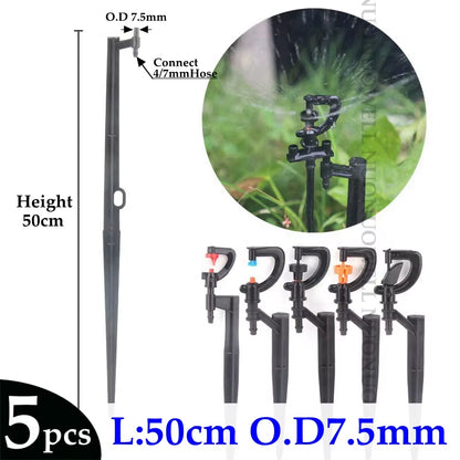 5Pcs Length:13~50Cm O.D6Mm 7.5Mm Irrigation Sprinkler Nozzle Support Spike Watering Sprinklers Stakes Garden Water Connectors