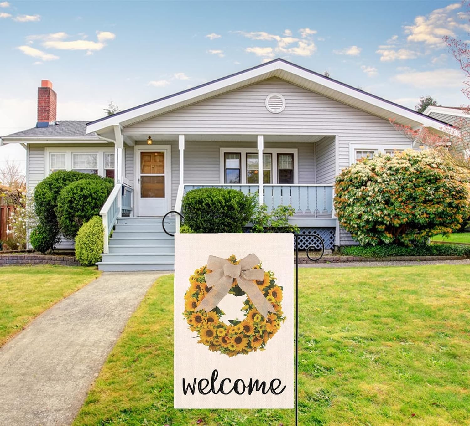 Spring Garden Flag, Garden Flags for outside Welcome Garden Flags 12X18 Double Sided Sunflower Summer Flags