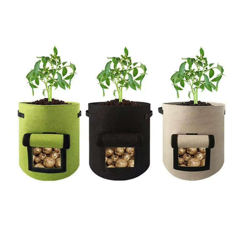 1PC Felt Potato Planting Bag Large Diameter Vegetable Plant Seedling Bag Non-Woven Felt Potato Growing Bucket