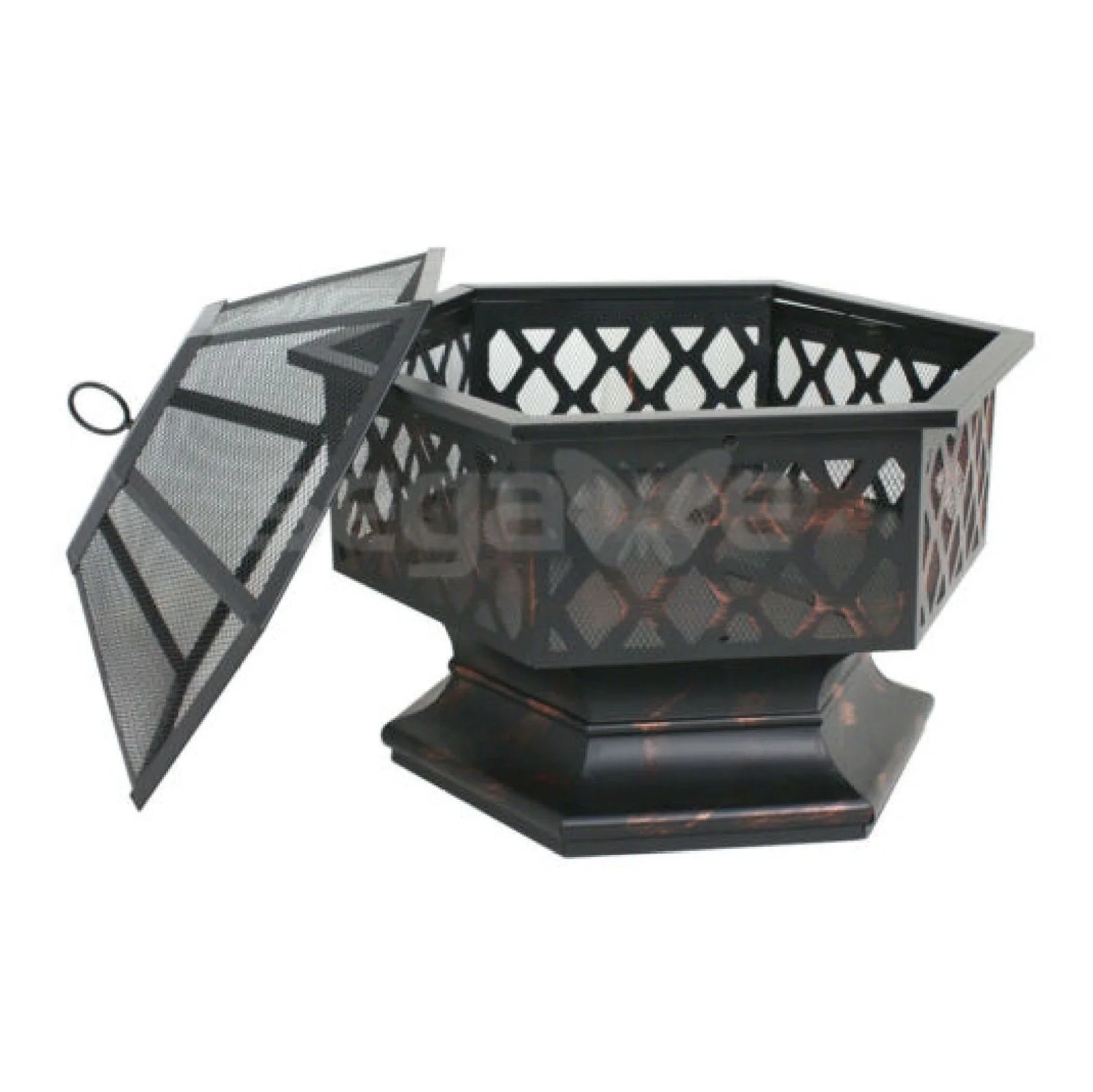 Outdoor Backyard Fireplace Campfire Patio Wood Burning Hex Shaped Bowl