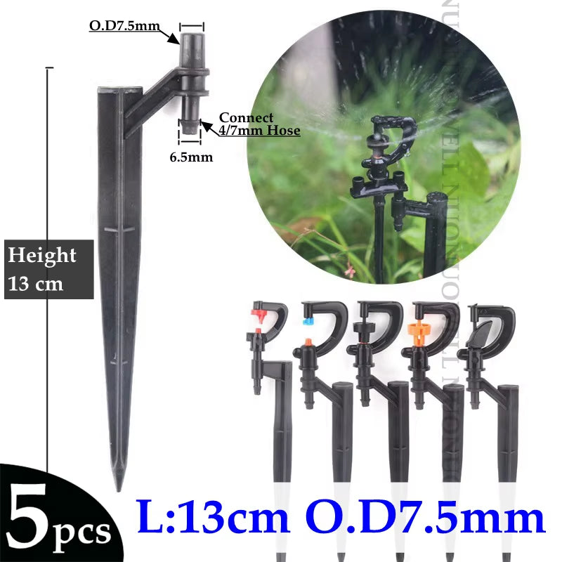 5Pcs Length:13~50Cm O.D6Mm 7.5Mm Irrigation Sprinkler Nozzle Support Spike Watering Sprinklers Stakes Garden Water Connectors