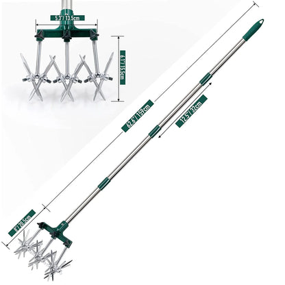 Rotary Cultivator Set, Adjustable Gardening Rotary Tiller and Hand Garden Cultivator Tool