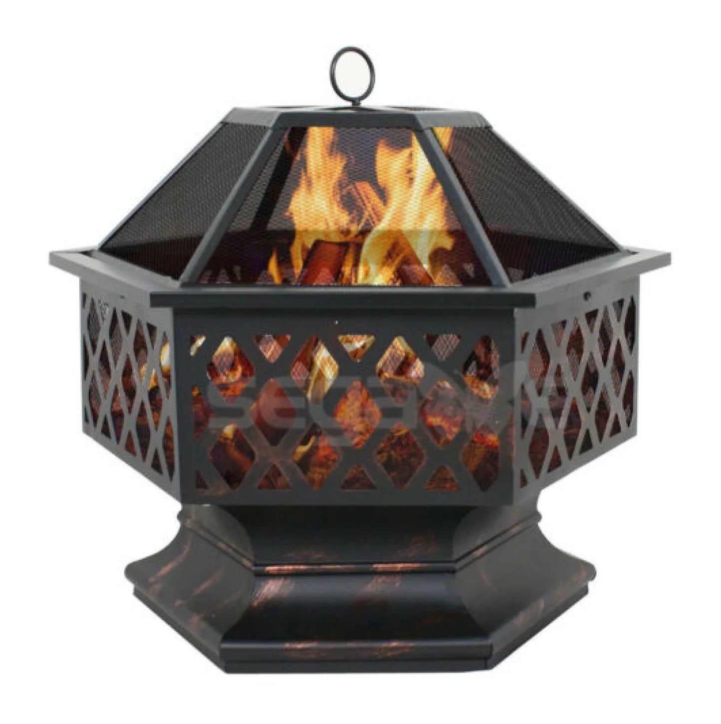 Outdoor Backyard Fireplace Campfire Patio Wood Burning Hex Shaped Bowl