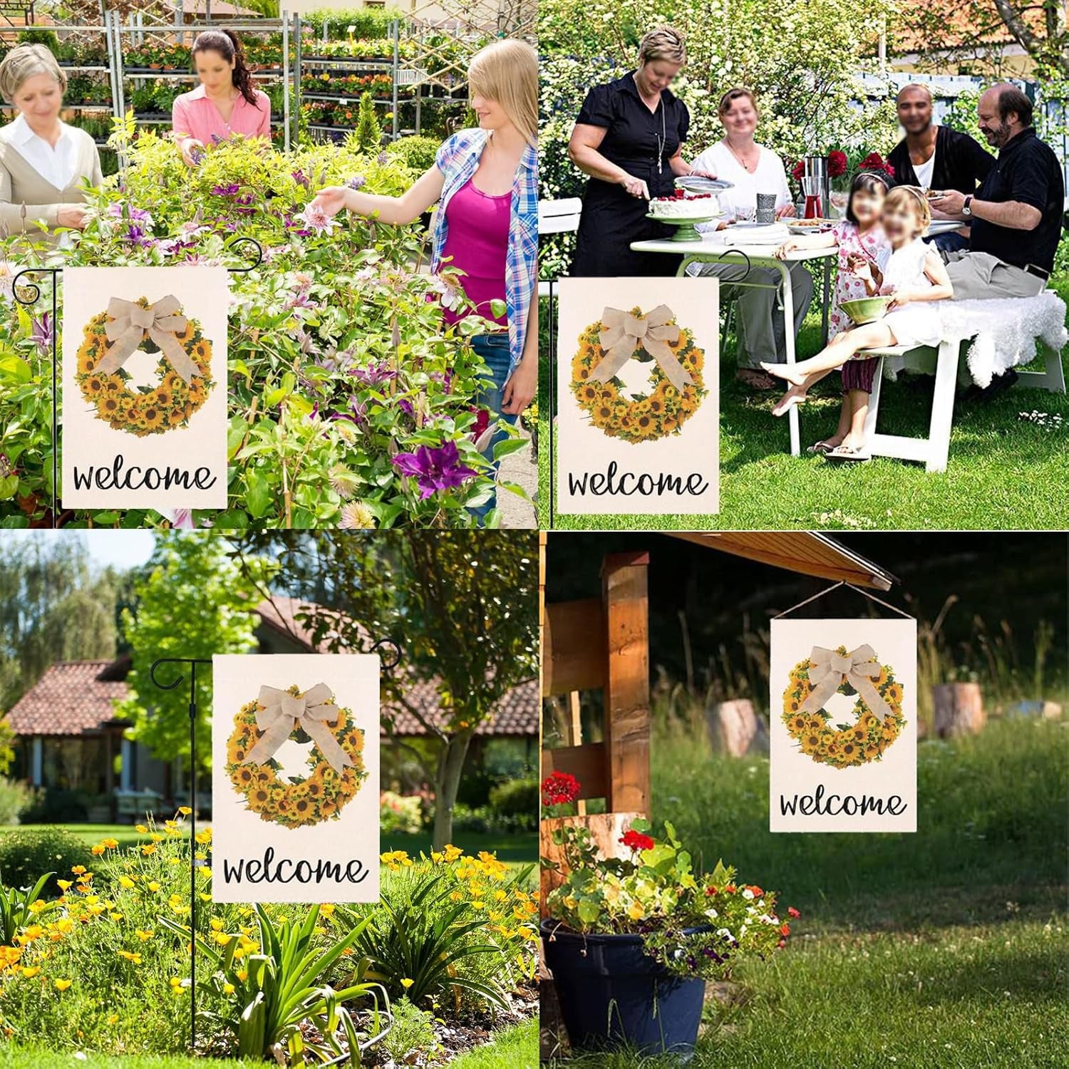 Spring Garden Flag, Garden Flags for outside Welcome Garden Flags 12X18 Double Sided Sunflower Summer Flags