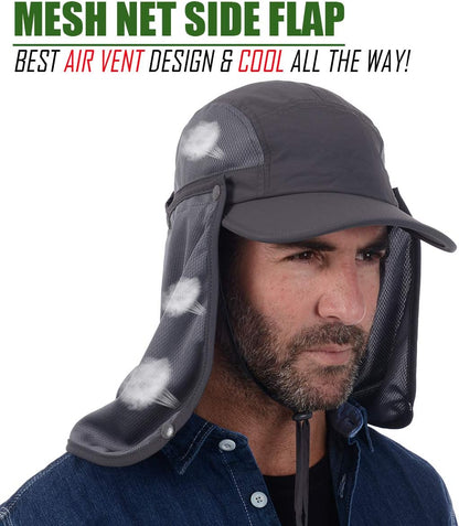 Sun Cap Fishing Hat Baseball Cap with Face Neck Cover Flap