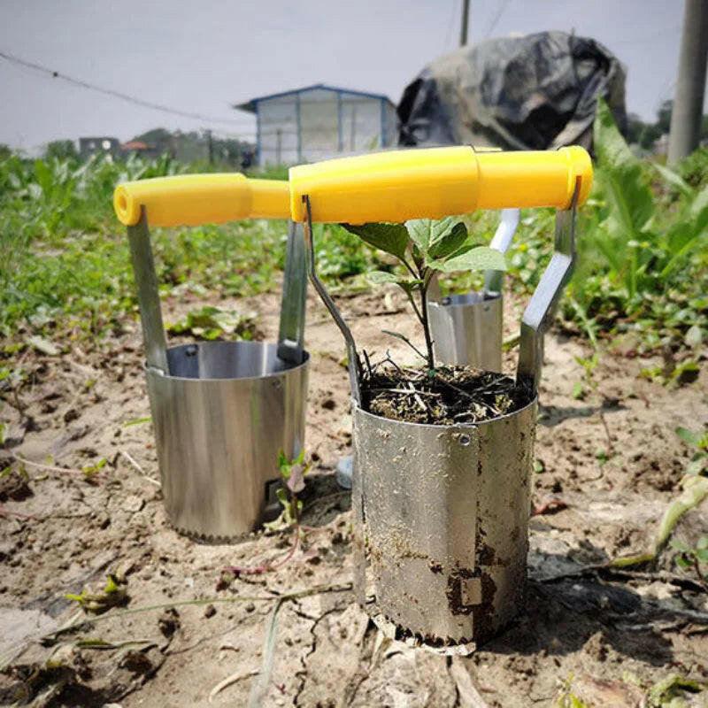 Thickened Stainless Steel Seedling Transplanter Digging Hole Sowing Seedling Tool Planting Vegetable Gardening Hole Shovel