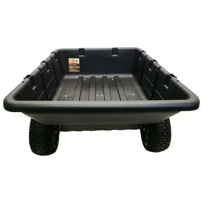 650 Lb. 10 Cu. Ft. Tow-Behind Lawn Mower Trailer Dump Cart with Compression-Molded Bed for Lawn Tractors and ZTR Mowers